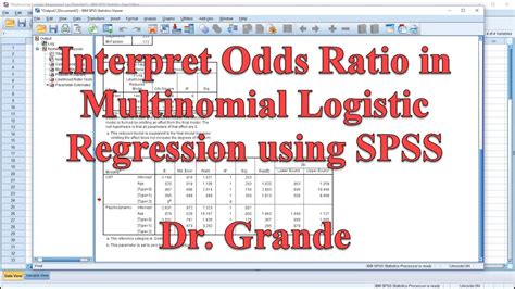 odds ratio spss|Ordinal Logistic Regression .